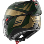 Shark Oxo Sikter Flip Front Motorcycle Helmet - Matt Green Chrome Gold