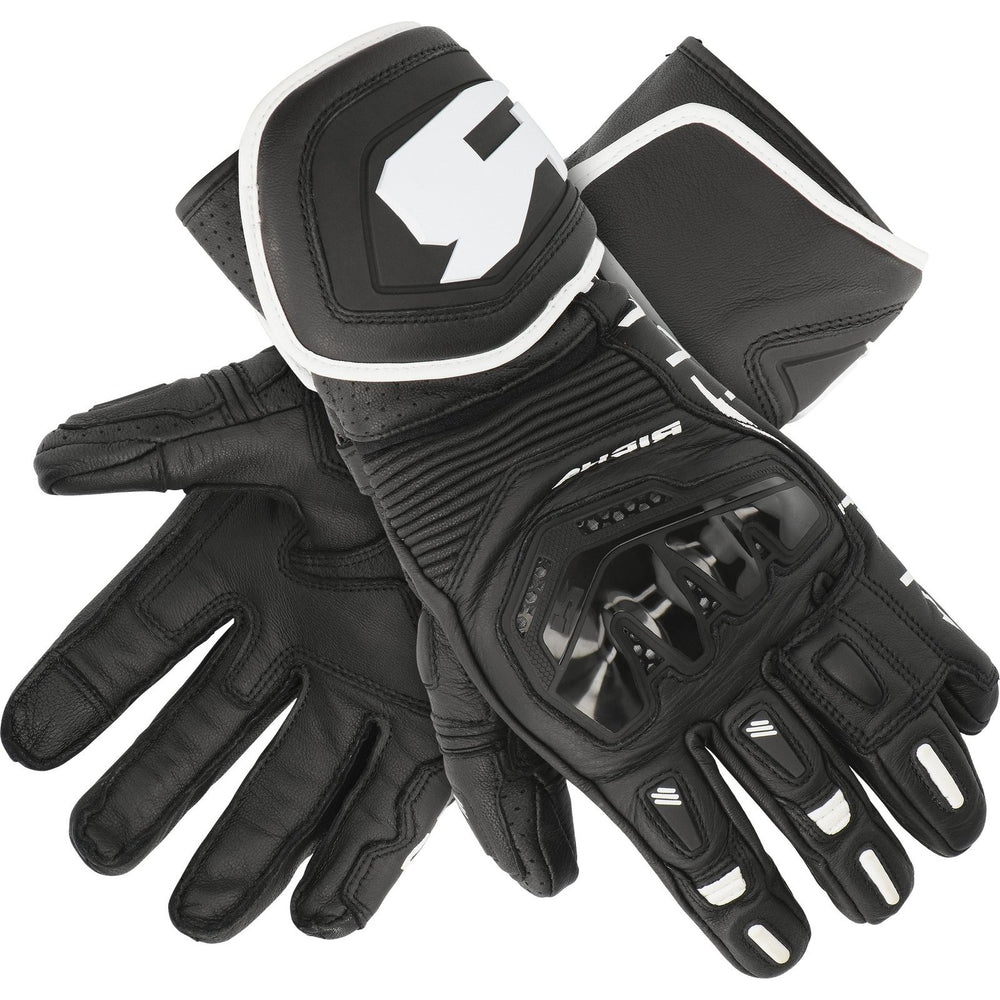 Richa Stradale Leather Motorcycle Gloves - Black White