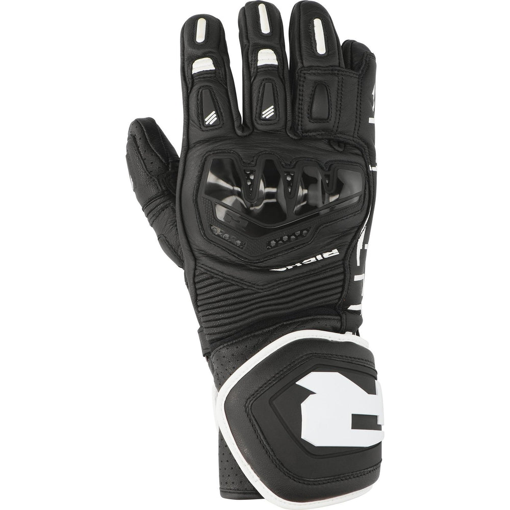 Richa Stradale Leather Motorcycle Gloves - Black White