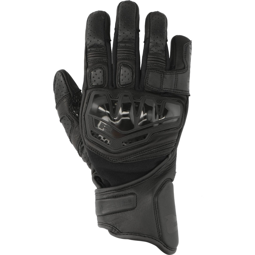 Richa Stradale Stealth Leather Motorcycle Gloves - Black Black
