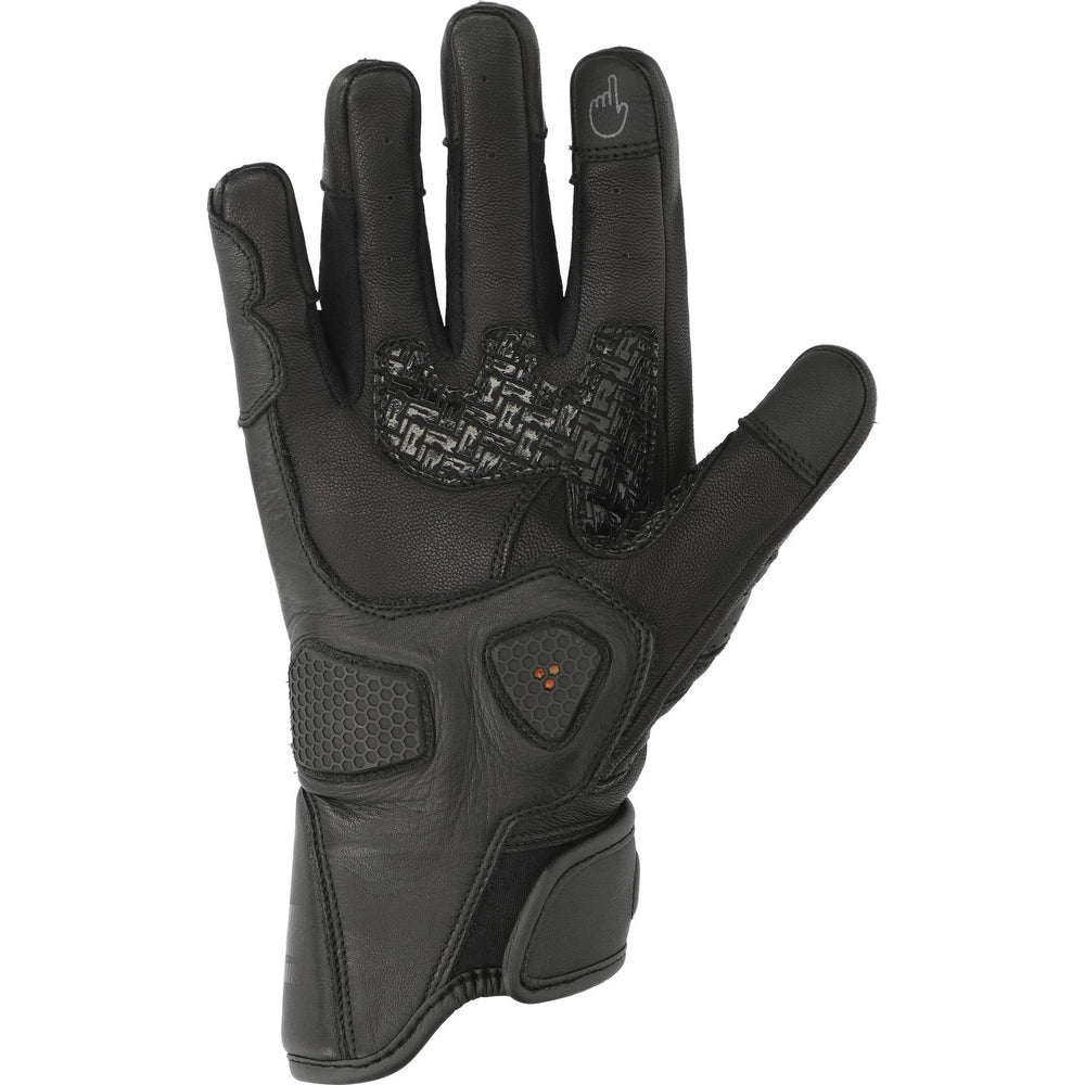 Richa Stradale Stealth Leather Motorcycle Gloves - Black Black