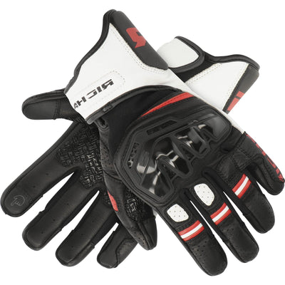 Richa Stradale Stealth Leather Motorcycle Gloves - Black White Red