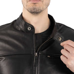Oxford Walton 2.0 Leather Motorcycle Jacket - Black