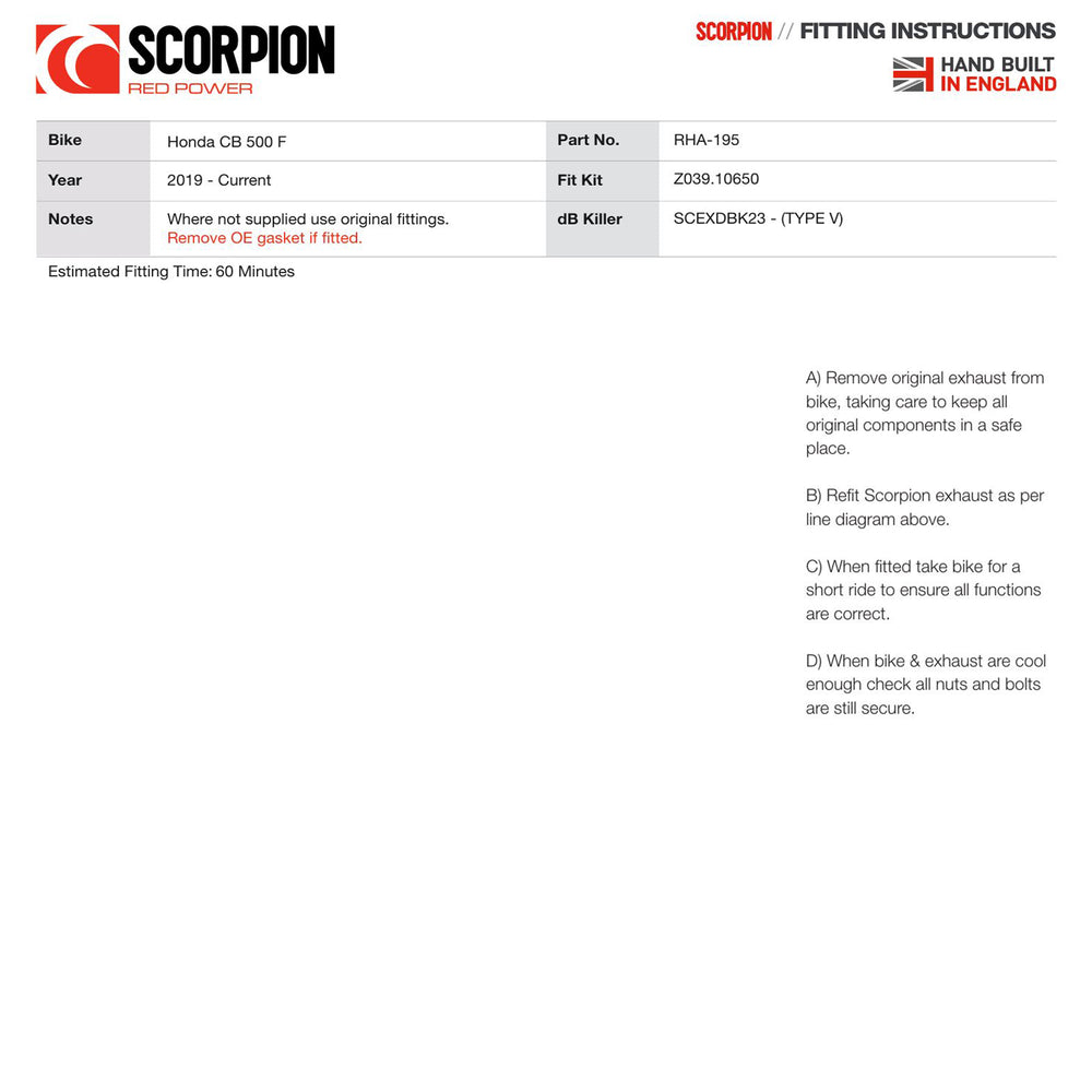 Scorpion Serket Taper Titanium Slip-On Exhaust For Honda CB 500 F 2019-2021