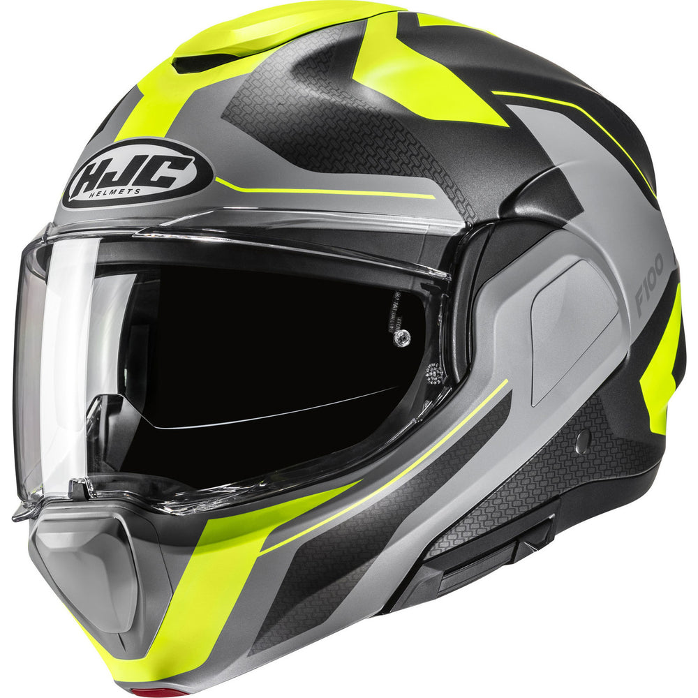 HJC F100 Bios Flip Front Motorcycle Helmet - Yellow