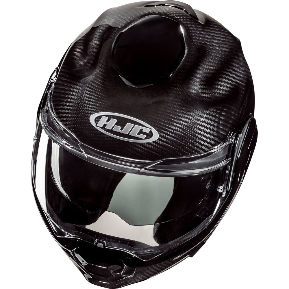 HJC F100 Carbon Plain Flip Front Motorcycle Helmet - Carbon Black