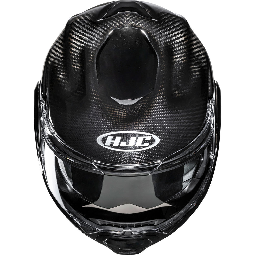HJC F100 Carbon Plain Flip Front Motorcycle Helmet - Carbon Black