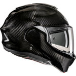 HJC F100 Carbon Plain Flip Front Motorcycle Helmet - Carbon Black