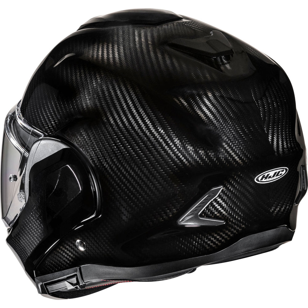 HJC F100 Carbon Plain Flip Front Motorcycle Helmet - Carbon Black