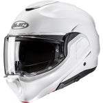 HJC F100 Plain Flip Front Motorcycle Helmet - Pearl White