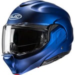 HJC F100 Plain Flip Front Motorcycle Helmet - Semi Flat Metallic Blue