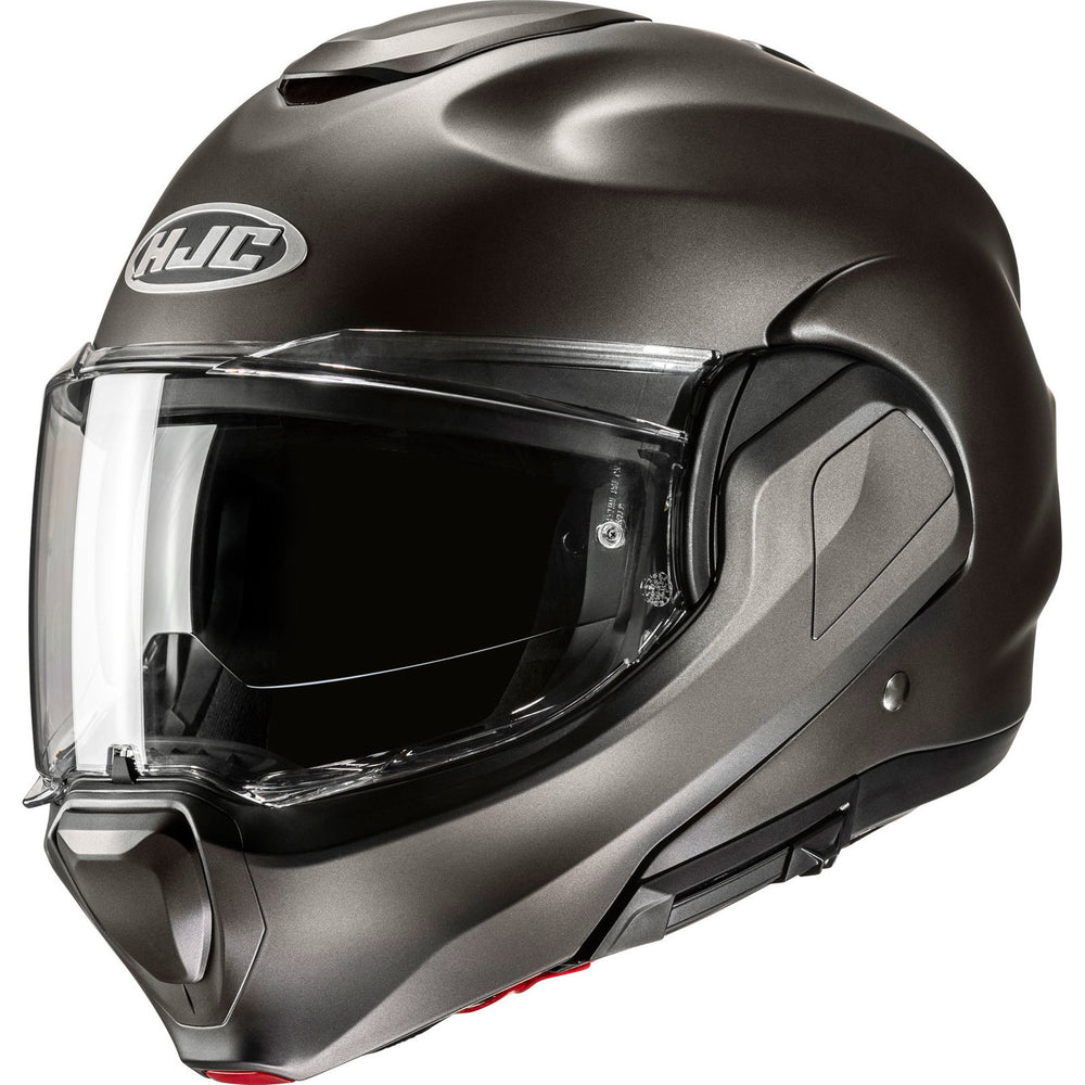 HJC F100 Plain Flip Front Motorcycle Helmet - Semi Flat Titanium