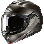 HJC F100 Plain Flip Front Motorcycle Helmet - Semi Flat Titanium