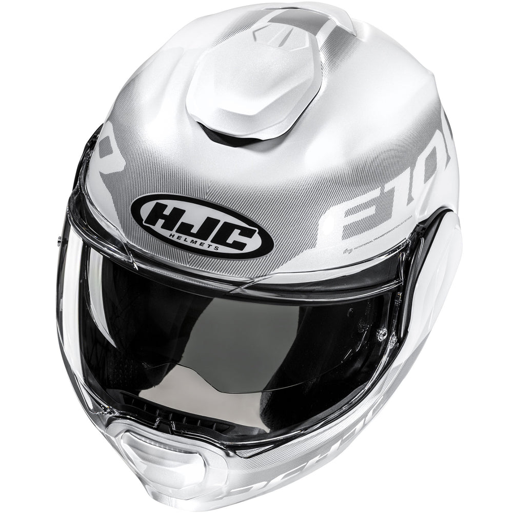 HJC F100 Hetal Flip Front Motorcycle Helmet - White