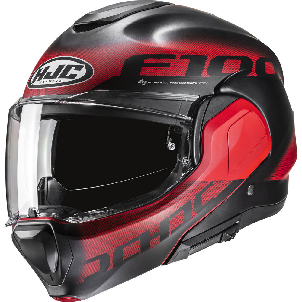 HJC F100 Hetal Flip Front Motorcycle Helmet - Red