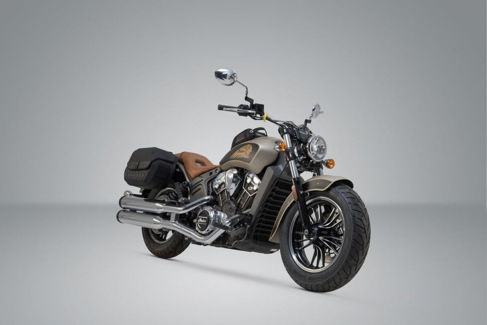 SW Motech Legend Side Pannier Bag System Lc - Indian Scout 69 2016-2024 - Black/Brown