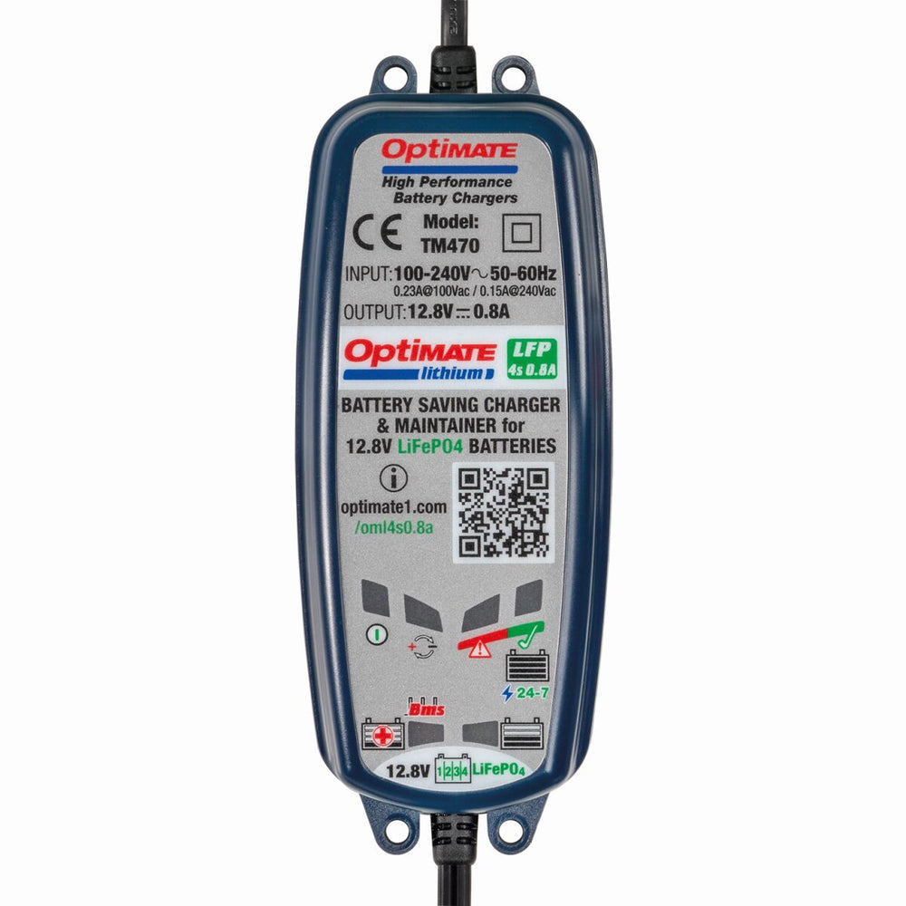 TecMate Optimate Lithium LFP 4S 0.8A Battery Saving Charger & Maintainer