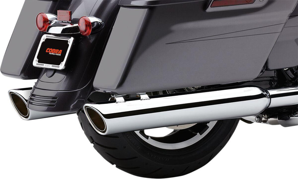 Cobra 909 Twins  Silencers - Harley Davidson FLTRX1690 Road Glide 2011-2016 - Chrome