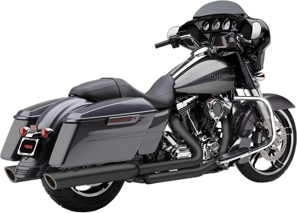 Cobra 909 Twin Silencers For Harley Davidson FLHFB 1868 ABS 2023 - Raven Black