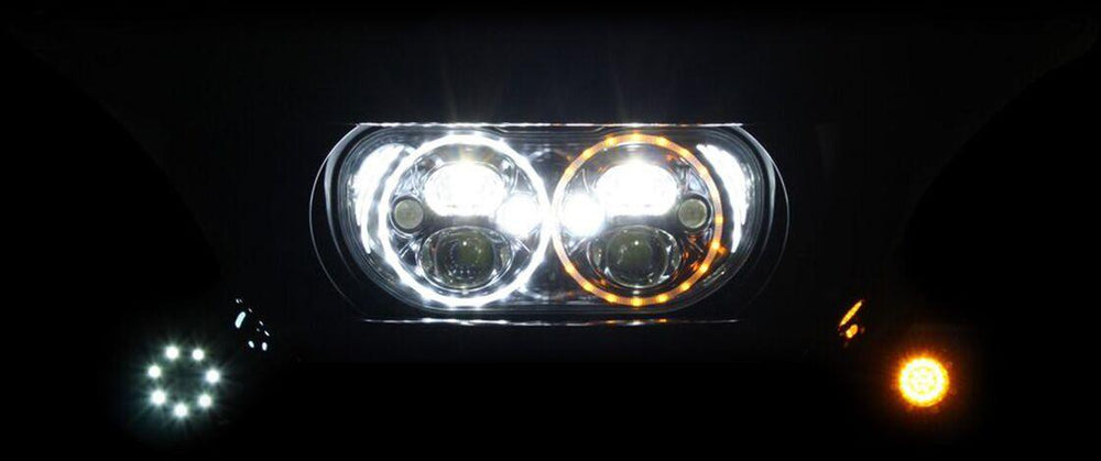 Custom Dynamics TruBeam LED Headlamp For Harley Davidson FLTRK 1868 2020-2024 Black Chrome Clear