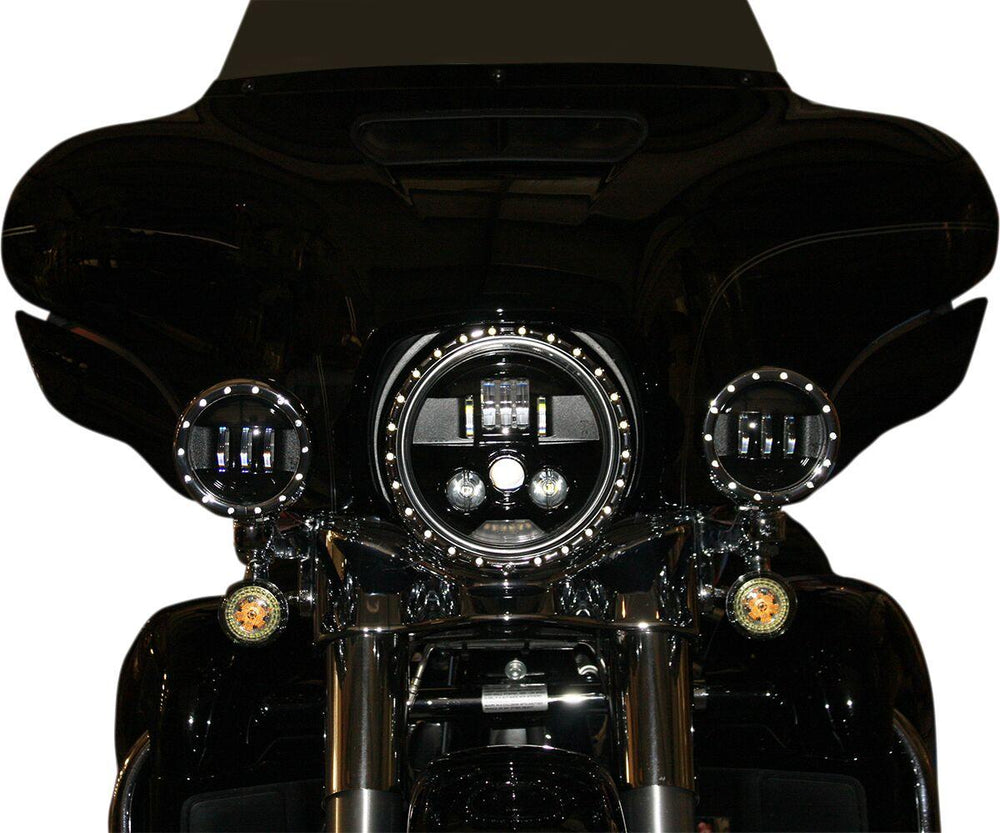 Custom Dynamics 7" ProBeam LED Headlamp For Harley Davidson FLD 1690 2012-2013 Black