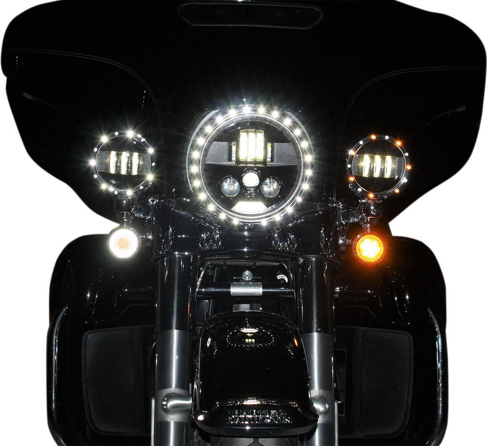 Custom Dynamics 7" ProBeam LED Headlamp For Harley Davidson FLD 1690 2012-2013 Black