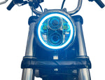 Custom Dynamics ProGlow LED Headlamp with Colour Changing Halo For Harley Davidson FLSTSB 1584 2008-2011 Front Chrome Chrome Clear