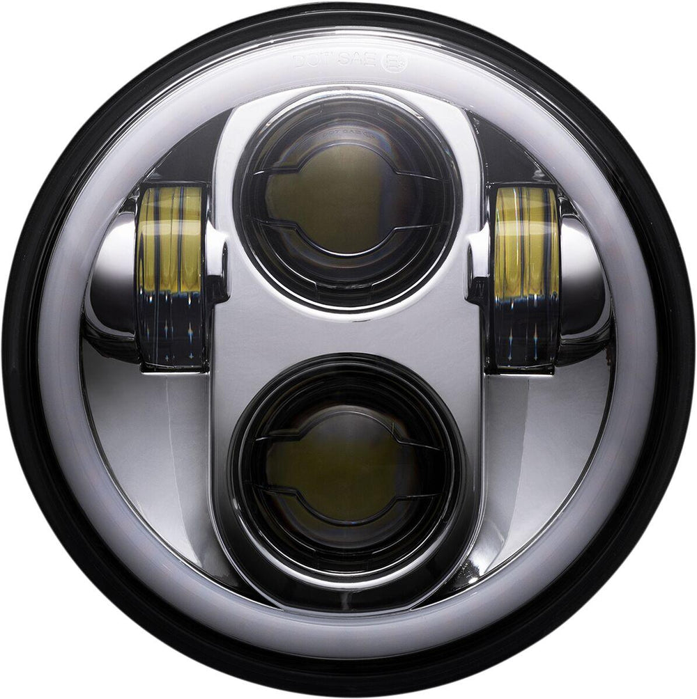 Custom Dynamics ProGlow LED Headlamp with Colour Changing Halo For Harley Davidson FLSTSB 1584 2008-2011 Front Chrome Chrome Clear