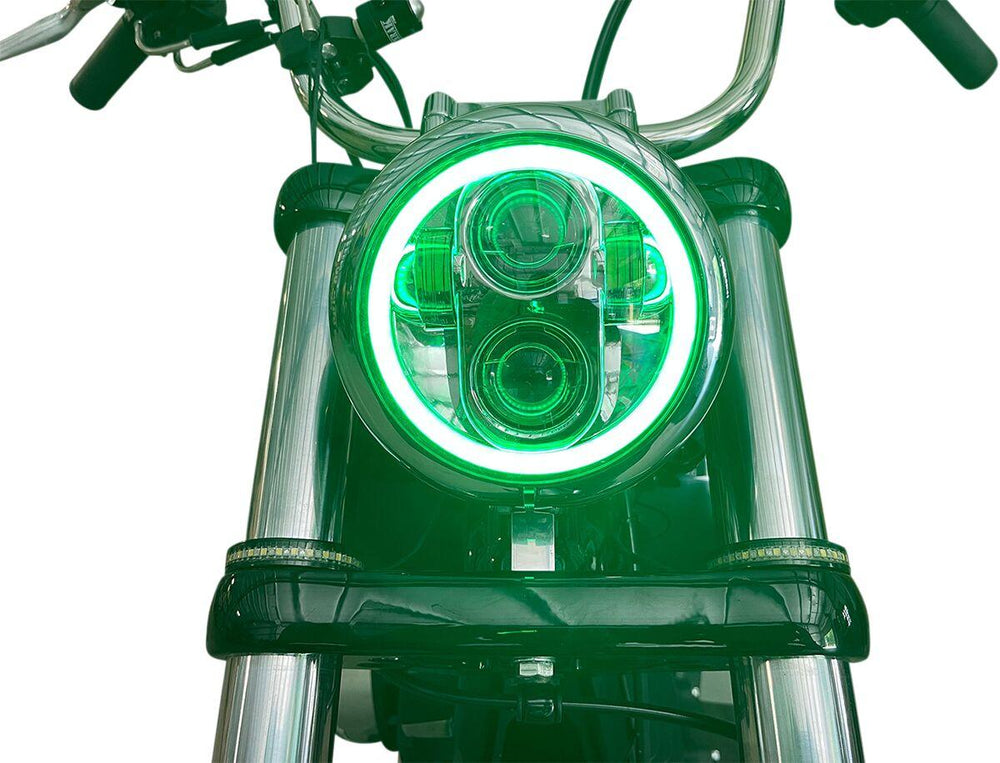 Custom Dynamics ProGlow LED Headlamp with Colour Changing Halo For Harley Davidson FLSTSB 1584 2008-2011 Front Chrome Chrome Clear