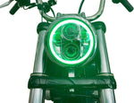 Custom Dynamics ProGlow LED Headlamp with Colour Changing Halo For Harley Davidson FLSTSB 1584 2008-2011 Front Chrome Chrome Clear