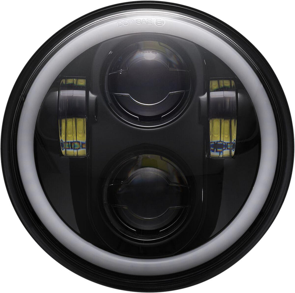 Custom Dynamics 5.75" LED Halo Headlamp For Harley Davidson FLSTSB 1584 2008-2011 Black Black Clear