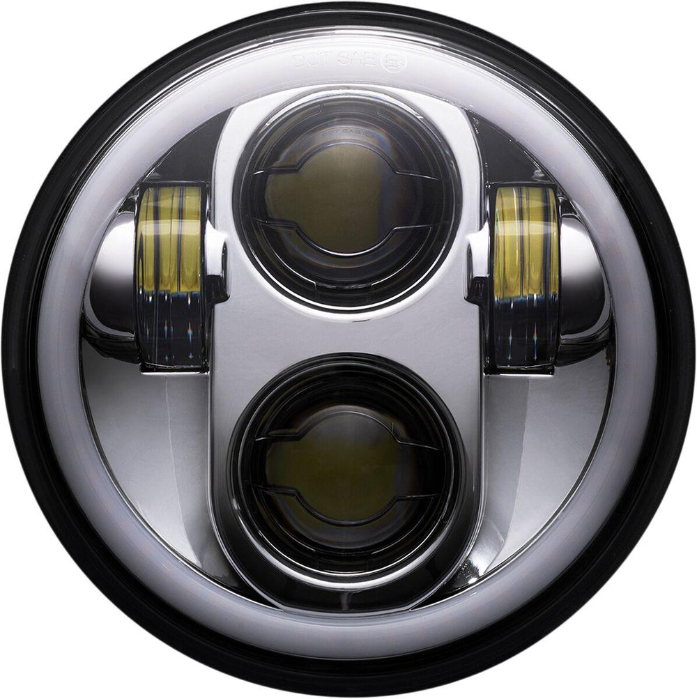 Custom Dynamics 5.75" LED Halo Headlamp For Harley Davidson FLSTSB 1584 2008-2011 Chrome Chrome Clear