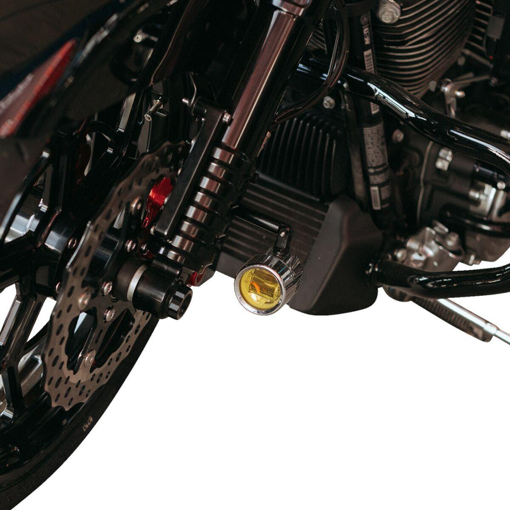 Custom Dynamics ProBeam LED Halo Fog Lights For Harley Davidson FLH 1868 2021 Chrome Yellow