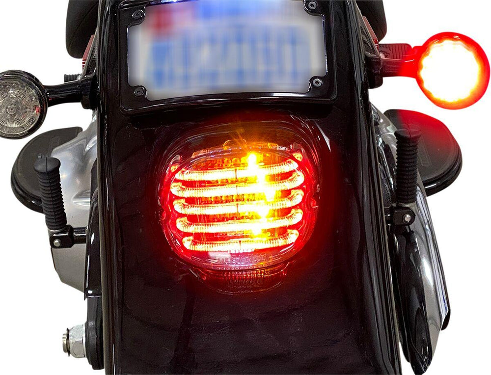 Custom Dynamics ProBeam Integrated Low Profile LED Taillights with Auxiliary Turn Signals For Harley Davidson FLD 1690 2012-2013 Rear Red