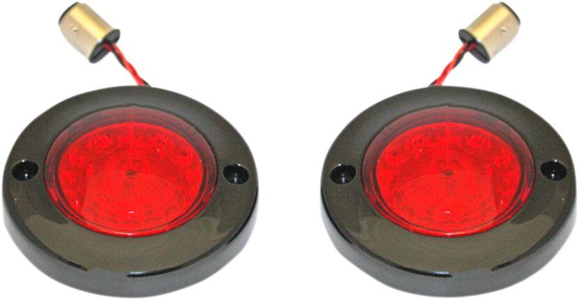 Custom Dynamics ProBeam Flat Bezel Rear LED Turn Signals For Harley Davidson FLHR 1340 1994-1998 Black Red
