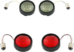 Custom Dynamics Complete Front & Rear Turn Signal Conversion Kit with Bullet Bezel Lenses For Harley Davidson FLD 1690 2012-2013 Black Red Smoke