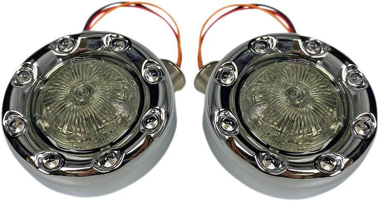 Custom Dynamics ProBeam Bullet Ringz 1157 Rear Turn Signals For Harley Davidson FLD 1690 2012-2013 Rear Chrome Red