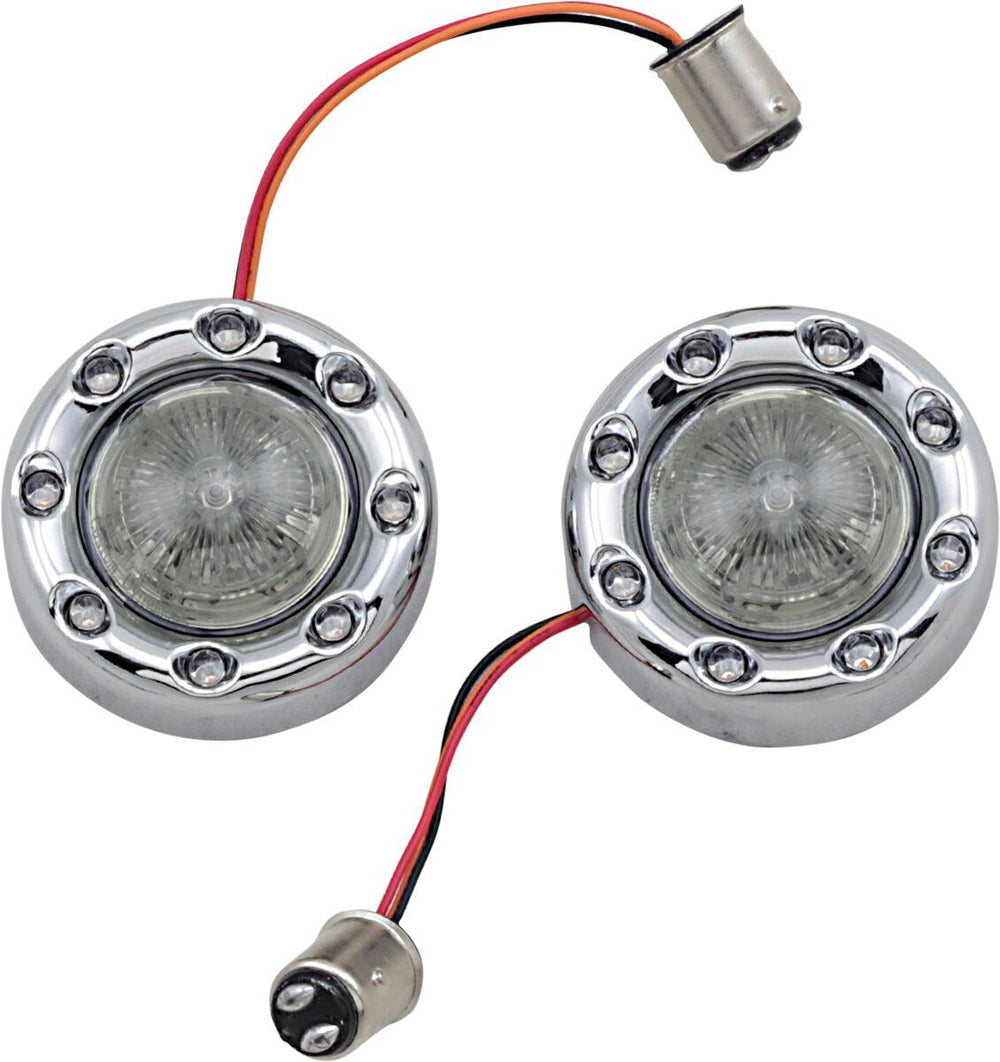 Custom Dynamics ProBeam Bullet Ringz 1157 Rear Turn Signals For Harley Davidson FLD 1690 2012-2013 Rear Chrome Smoke
