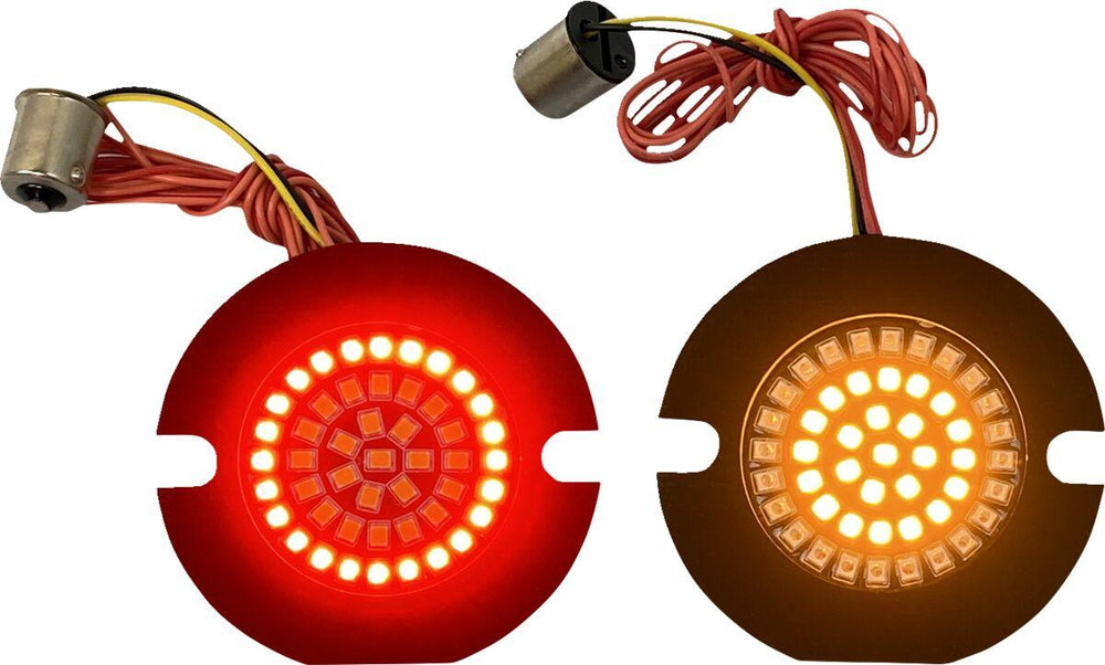 Custom Dynamics Dynamic Clusters 2 LED Turn Signal Inserts For Harley Davidson FLHR 1340 1994-1998 Rear