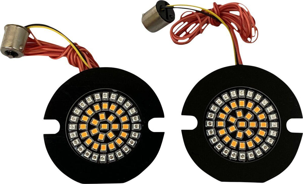 Custom Dynamics Dynamic Clusters 2 LED Turn Signal Inserts For Harley Davidson FLHR 1340 1994-1998 Rear