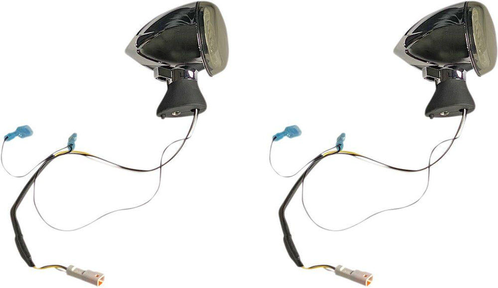 Custom Dynamics ProBeam Dynamic Ringz Front LED Turn Signals For Indian Scout 60 2016-2022 Front Chrome Smoke