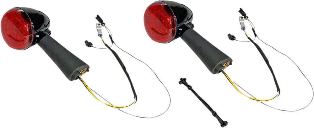 Custom Dynamics ProBeam Red Ring Turn Signal LEDs For Indian Scout 60 2016-2022 Rear Black Red