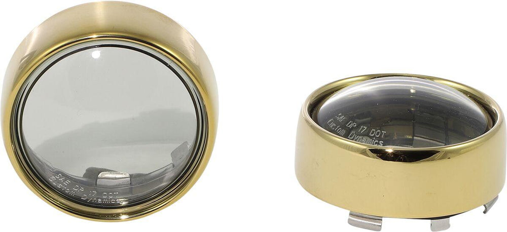 Custom Dynamics Bezel Lenses for ProBeam Bullet Turn Signals For Harley Davidson FLD 1690 2012-2013 Gold Smoke