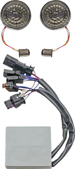 Custom Dynamics Smart LED 1157 Bullet Turn Signals with Controller For Harley Davidson FLFBS 1868 2018-2024 Rear Smoke