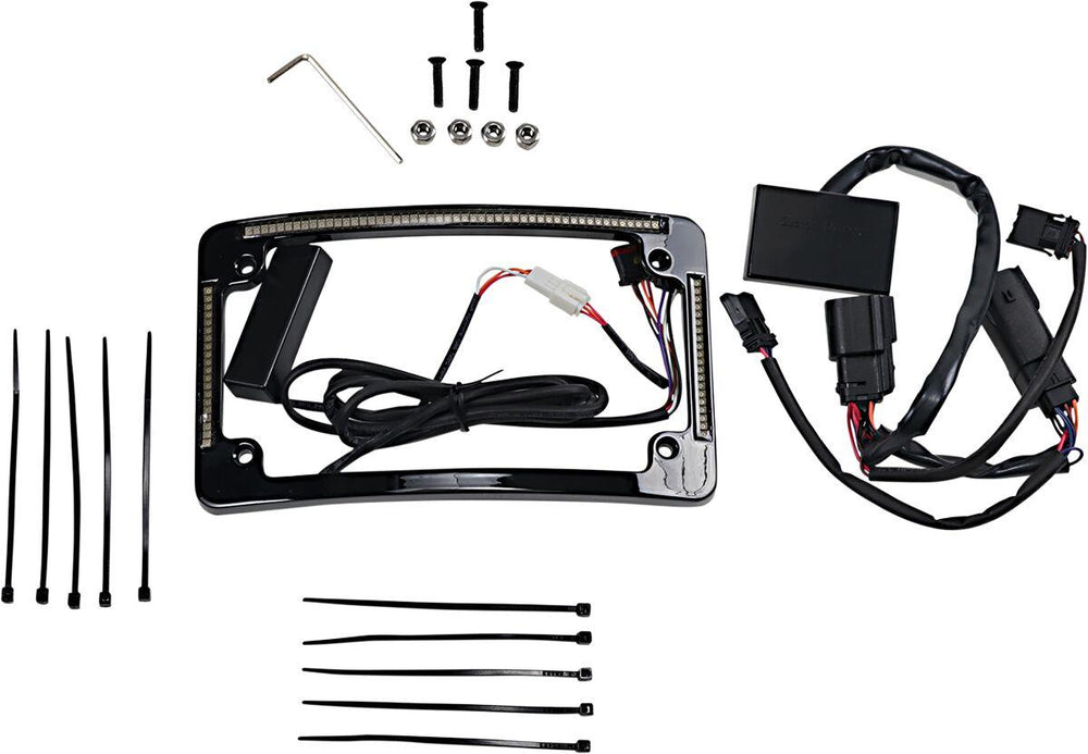 Custom Dynamics Plug & Play Run Brake Turn LED Radius License Plate Frame For Harley Davidson EXC250 TPI 2021