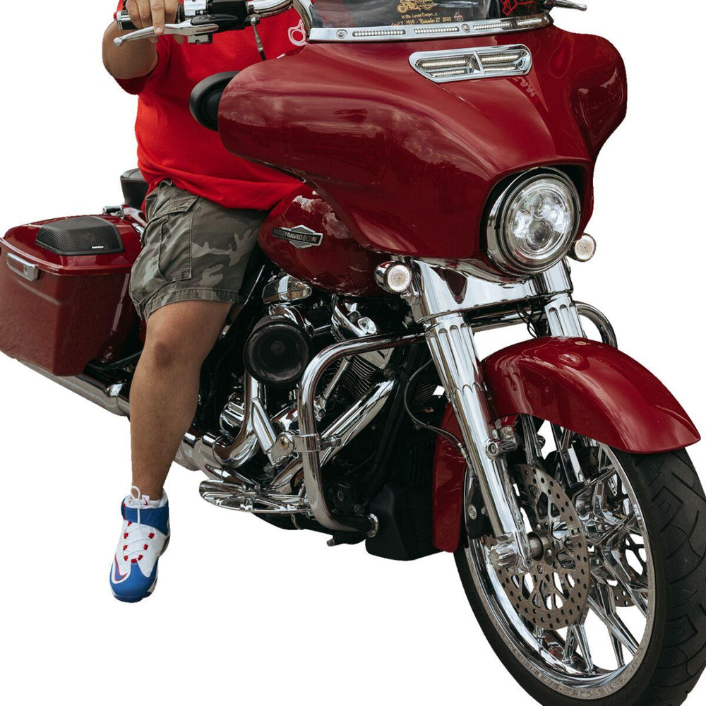 Custom Dynamics Genesis 4 All-In-One Dynamic LED Batwing Fairing Vent Insert For Harley Davidson FLH 1868 2021 Chrome