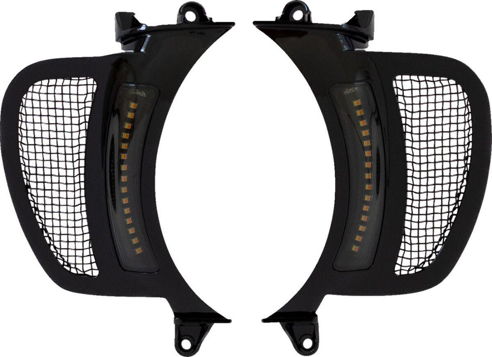 Custom Dynamics Genesis 4 Dynamic LED Road Glide Vent Inserts For Harley Davidson FLTRK 1868 2020-2024 Black Smoke
