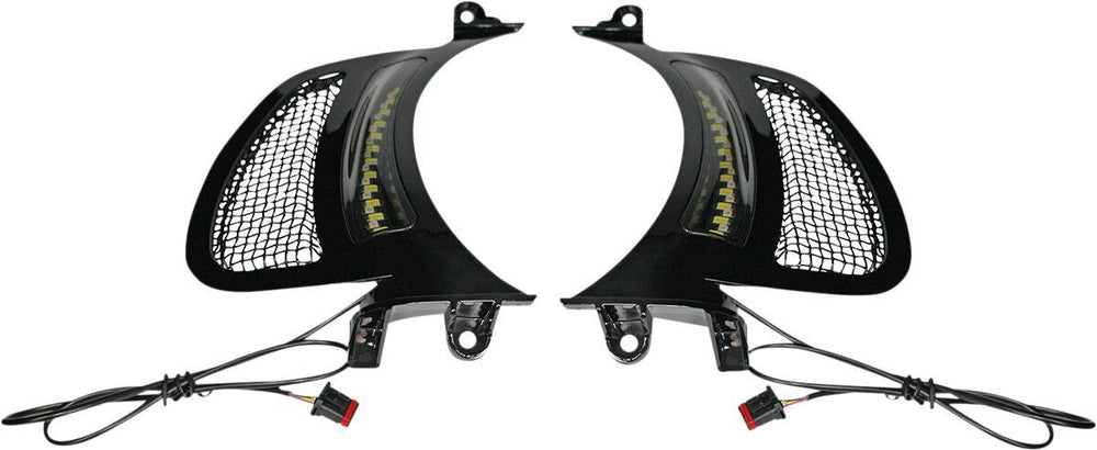 Custom Dynamics Genesis 4 Dynamic LED Road Glide Vent Inserts For Harley Davidson FLTRK 1868 2020-2024 Black Smoke