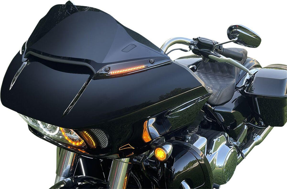 Custom Dynamics Genesis 4 Dynamic LED Road Glide Windshield Trim For Harley Davidson FLTRK 1868 2020-2024 Black Smoke