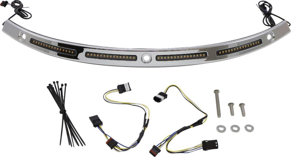 Custom Dynamics Genesis 4 Dynamic LED Batwing Windshield Trim For Harley Davidson FLH 1868 2021 Chrome Smoke